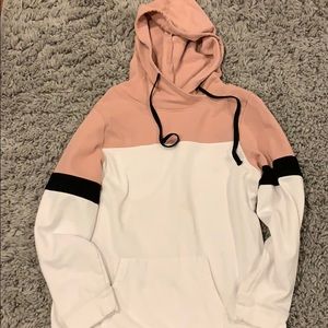 Pink and white hoodie